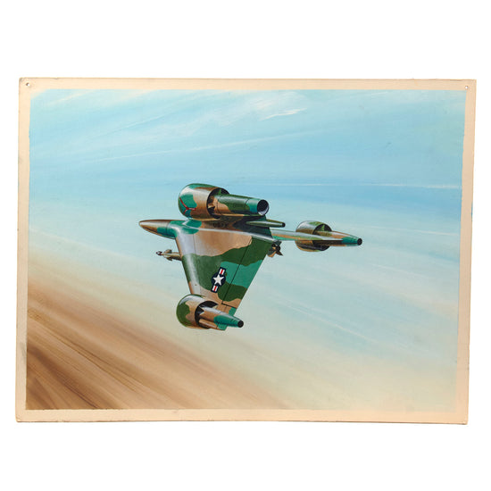 Original U.S. Cold War Andy Whyte Sikorsky Corporation Concept Art Painting of  Concept / Prototype Unmanned Attack Drone - Ca.1970-80s - 15 x 19”
