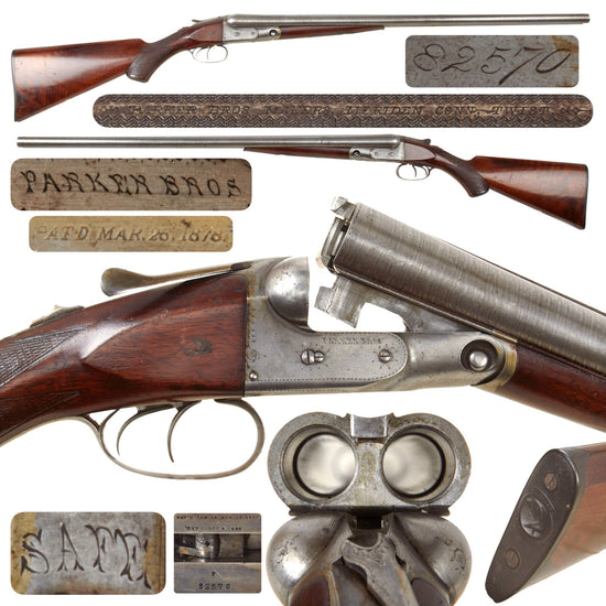 Original Antique U.S. Parker Brothers PH Grade 1 Hammerless 12 Gauge Double Barrel Shotgun Made in 1895 - Serial 82570 Original Items