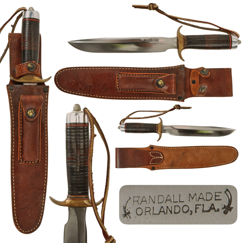 Original U.S. WWII Randall Model 1 “Orlando” Fighting Knife with Original Sheath - From Collection of American Edged Weapon Museum Original Items