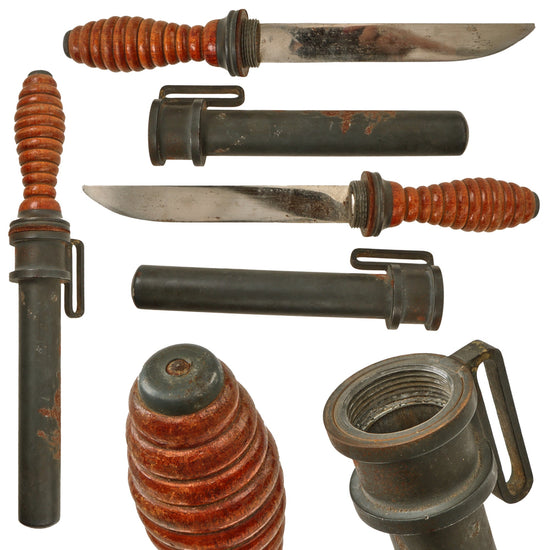 Original Imperial Japanese WWII Diving Knife with Scabbard - Extremely Rare Original Items