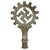 Original German WWII DAF Labor Front Plated Brass Flag Pole Finial with Socket Marked RZM M3/27 - Deutsche Arbeitsfront Original Items
