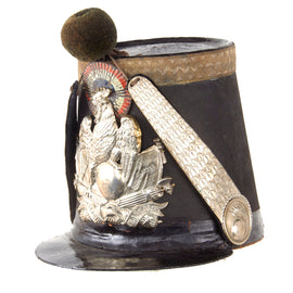 Original French 2nd Empire Pattern 1845 La Garde Nationale Officer’s Shako with Chinscales & Pomme - National Guard