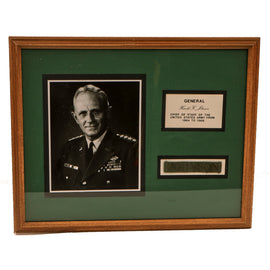 Original U.S. Vietnam War Framed Nametape of General Harold Keith Johnson - Chief of Staff of Army 1964-1968 - 17 ⅜ x 21 ⅜”