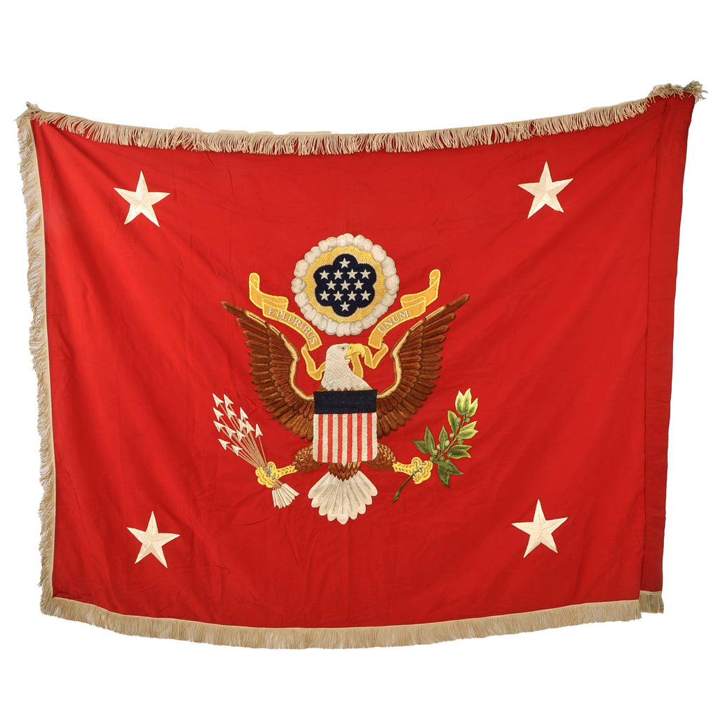 Original U.S. Vietnam War 1968-Dated Embroidered Secretary of the Army Flag with Fringe - 49 x 66” Original Items
