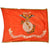 Original U.S. Korean War Era Outstanding Embroidered USMC Marine Corps Headquarters Flag with Fringe & Leather Hangers - 48 x 64” Original Items