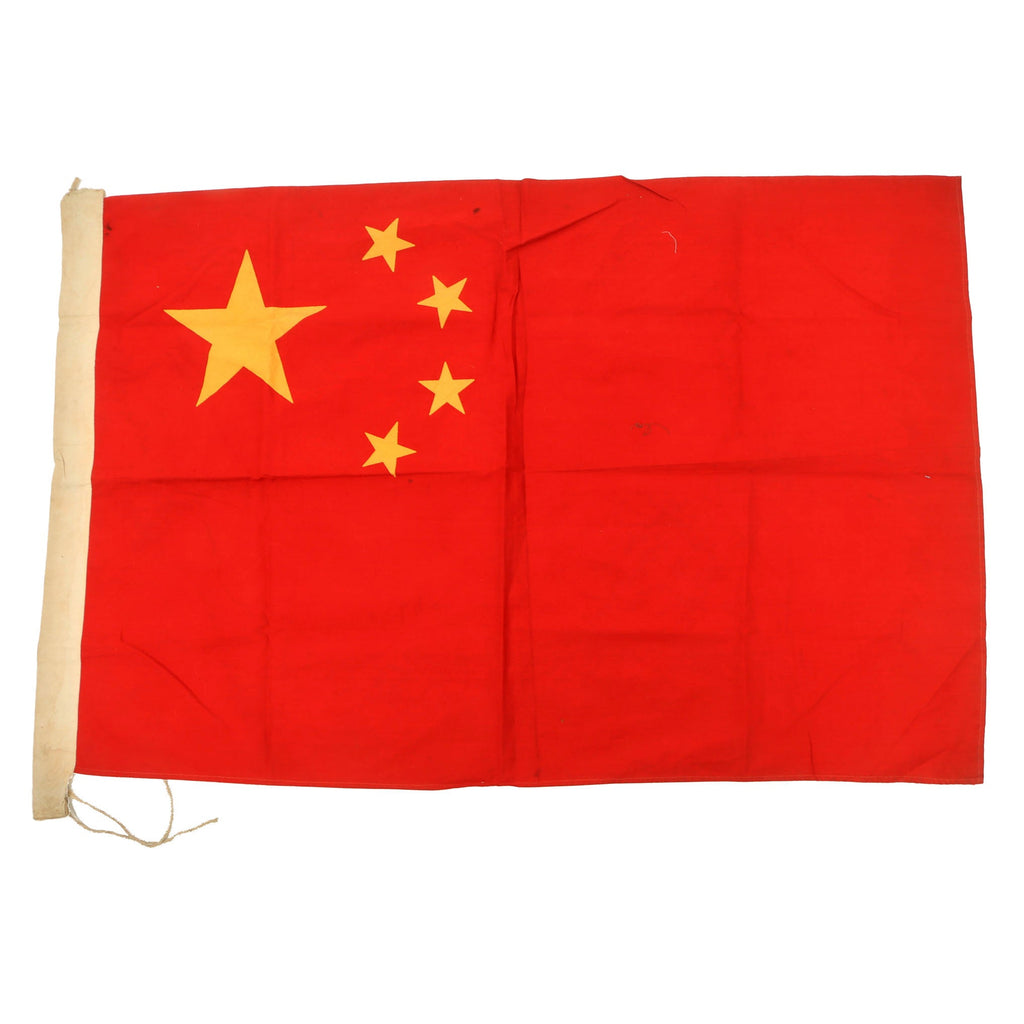 Original Chinese Cold War Era National Five-Star Red Flag - 24 ½ x 37 ½” Original Items