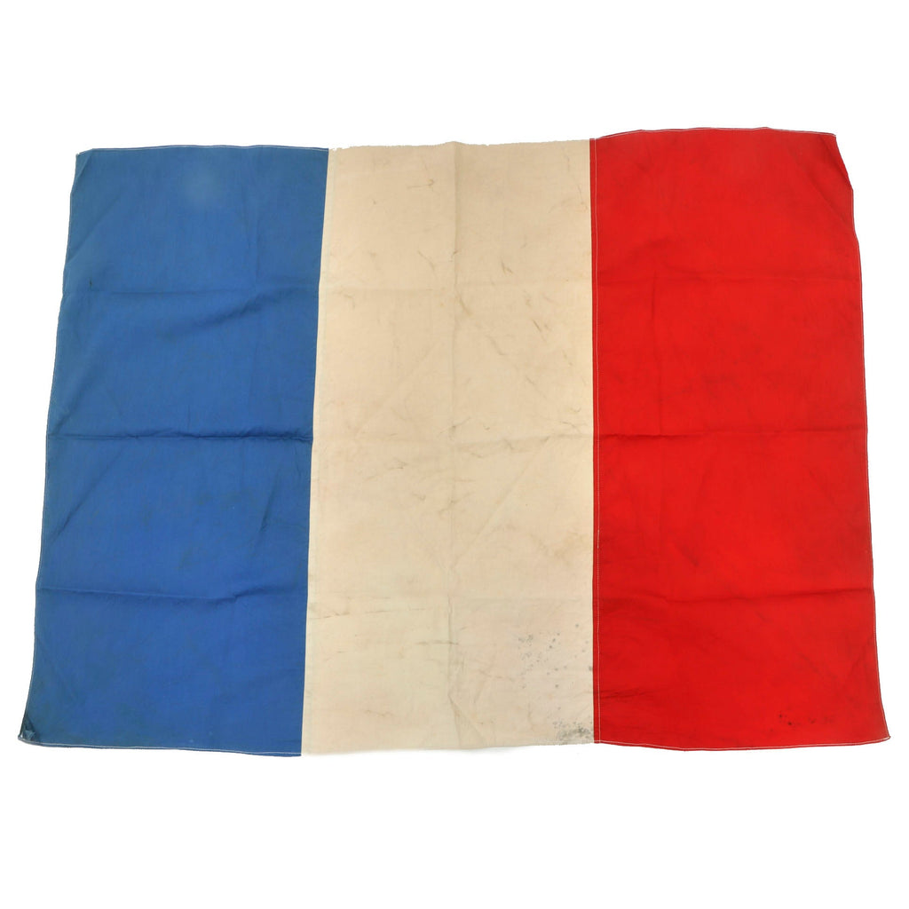 Original French WWII Era Tricolor Multi-Piece French National Flag - 31 x 41” Original Items