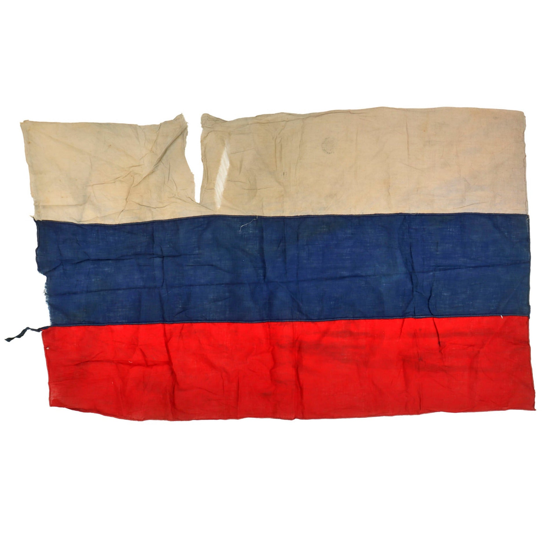 Slavic Tri Color Original Imperial Russian WWI French-Made Russian Tri-Color Flag with ...