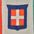 Original Italian WWI Multi-Piece Silk Kingdom of Italy Flag With Multi-Piece Stitched Savoy Coat of Arms and Tie Strings - 36 x 56” Original Items