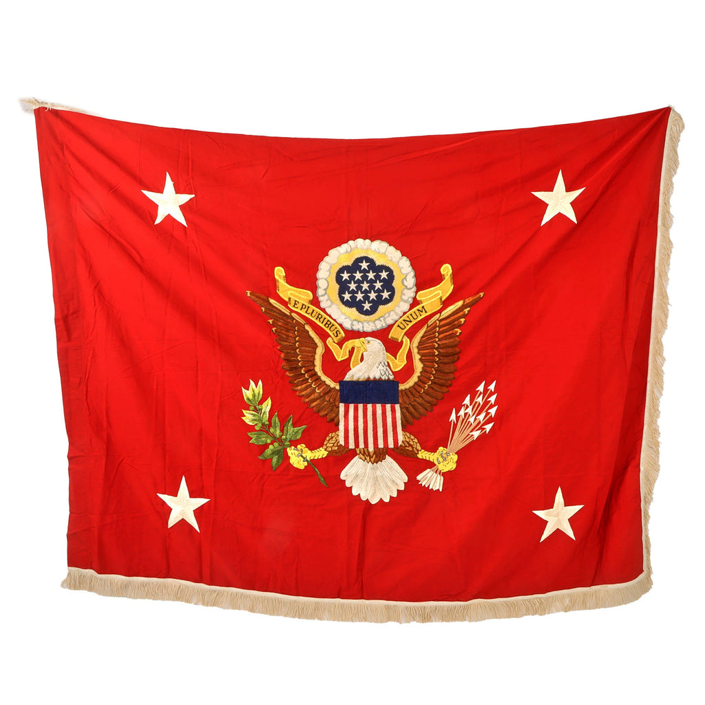 Original U.S. Post-Vietnam War 1976-Dated Embroidered Secretary of the Army Flag with Fringe - 52 x 66” Original Items