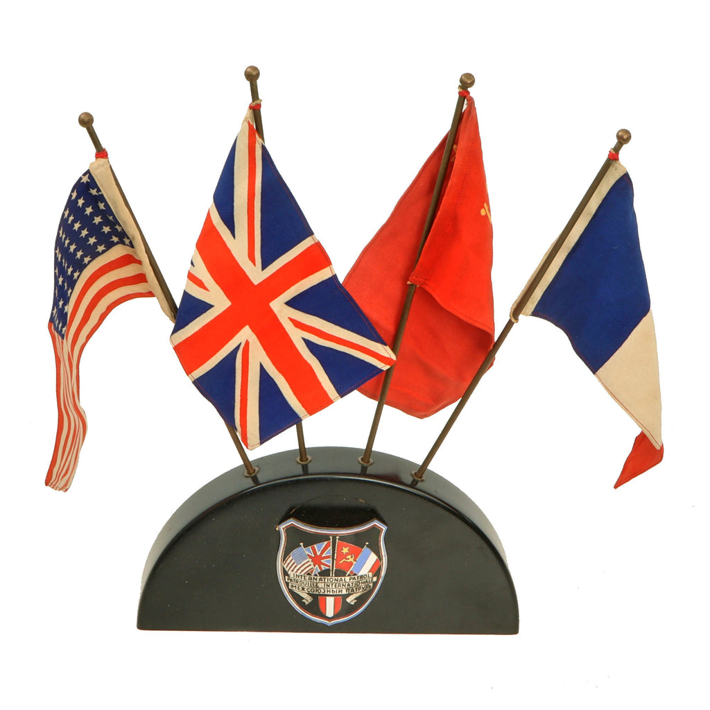 Original 1950s U.S. Soviet British & French International Patrol Vienna Desk Flag Mount Original Items