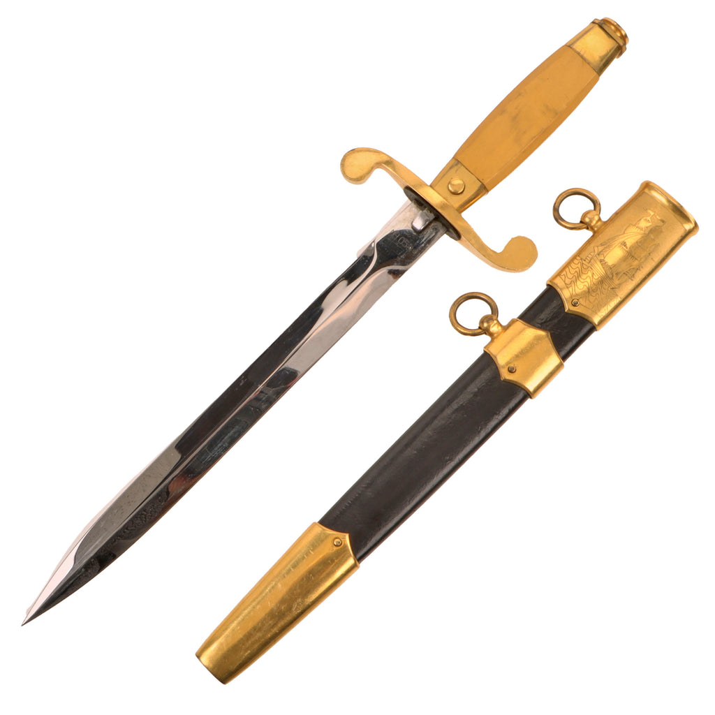 Original Soviet Russian Post-WWII Naval Dagger with Scabbard - Dated 1949