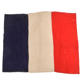 Original French WWII Era Tricolor Multi-Piece French National Flag - 28½ x 35”