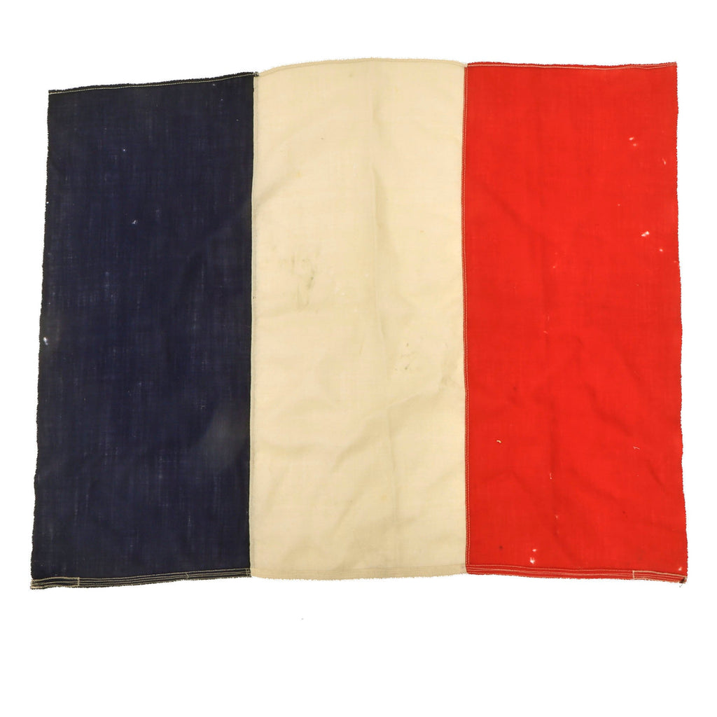 Original French WWII Era Tricolor Multi-Piece French National Flag - 27 x 35” Original Items
