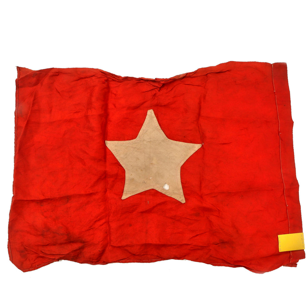Original U.S. Vietnam War Bringback North Vietnamese People’s Army Flag with Hand-Cut Star - 16 x 21” Original Items