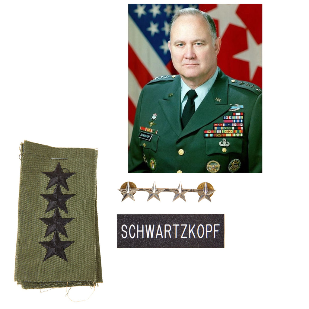 Original U.S. Desert Storm Era “Stormin’ Norman” General Norman Schwartzkopf General’s Insignia & Nameplate Original Items