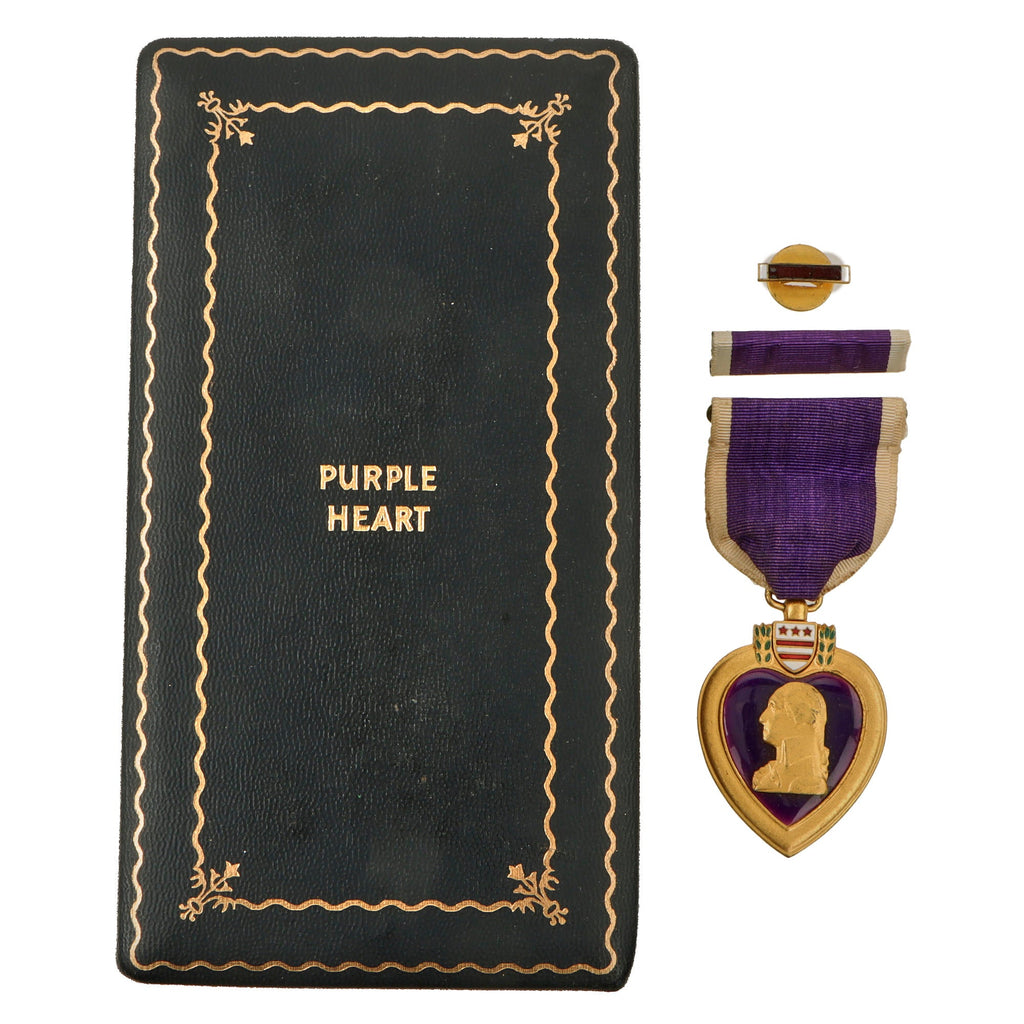Original U.S. WWII Purple Heart Medal in Original Presentation Case with Ribbon & Lapel Pin - Not Numbered Original Items