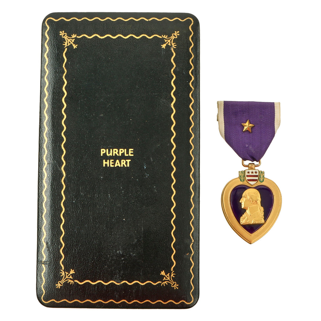 Original U.S. WWII Purple Heart Medal in Original Presentation Case with Navy USMC Additional Award Star Device - Not Numbered Original Items