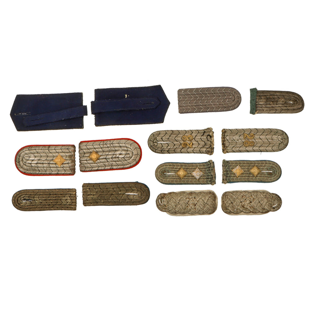 Original Imperial German WWI Regimental Shoulder Board Collection with Six Matched Sets & Two Loose Boards - 14 Total Original Items