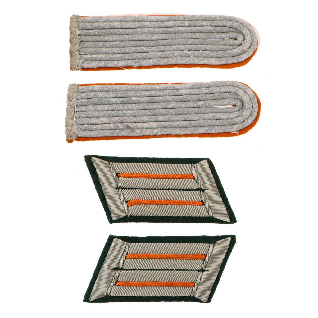 Original German WWII Heer Army Military Police Leutnant der Feldgendarmerie Officer Uniform Rank Insignia Set - Collar Tabs & Shoulder Boards Original Items