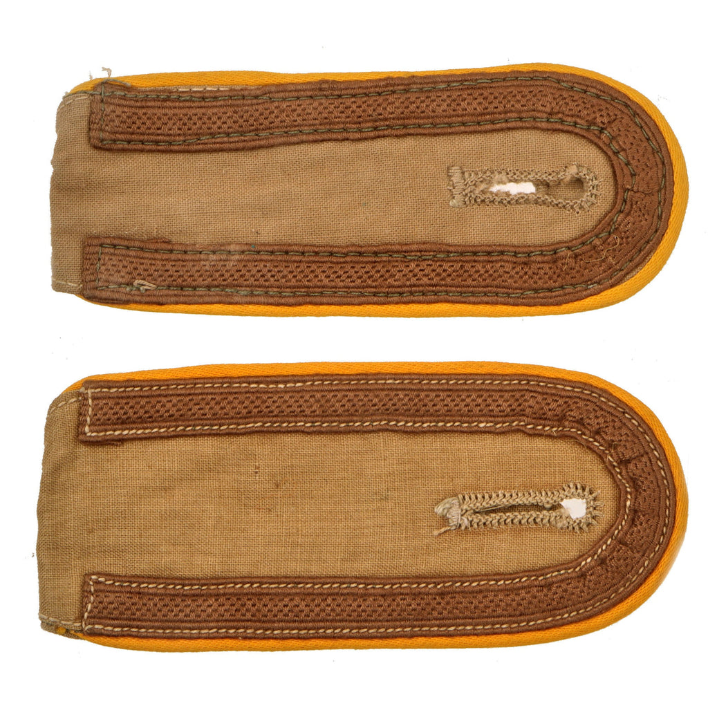 Original German WWII Luftwaffe Flight Branch and Fallschirmjäger DAK Tropical NCO Shoulderboards - Matched Pair Original Items