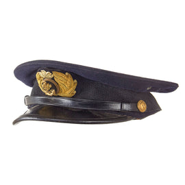 Original WWII Imperial Japanese Navy IJN Officer Visor Cap with Name Tag
