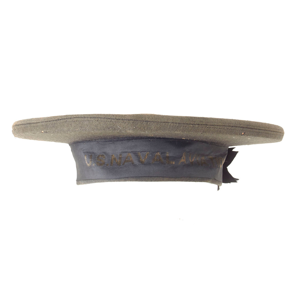 Original U.S. WWI Navy Named U.S. Naval Aviation Flat Hat - L.E. McCormick Original Items