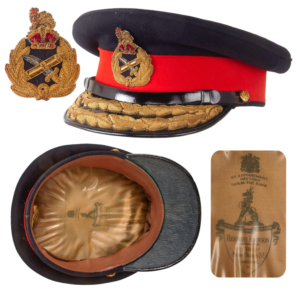 Original British WWII Era Army Lieutenant General Major General Dress Peaked Visor Cap by Herbert Johnson of London Original Items