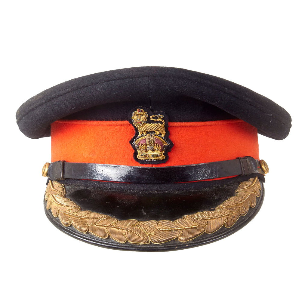 Original British WWII Era Army Brigadier General Colonel Dress Peaked Visor Cap by Herbert Johnson of London Original Items