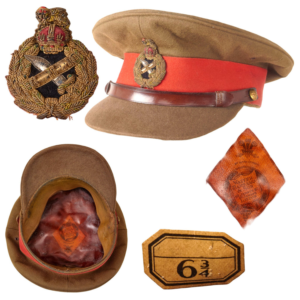 Original British WWII British Royal Army General Officer’s Peaked Field Visor by Walter Barnard & Son of London Original Items