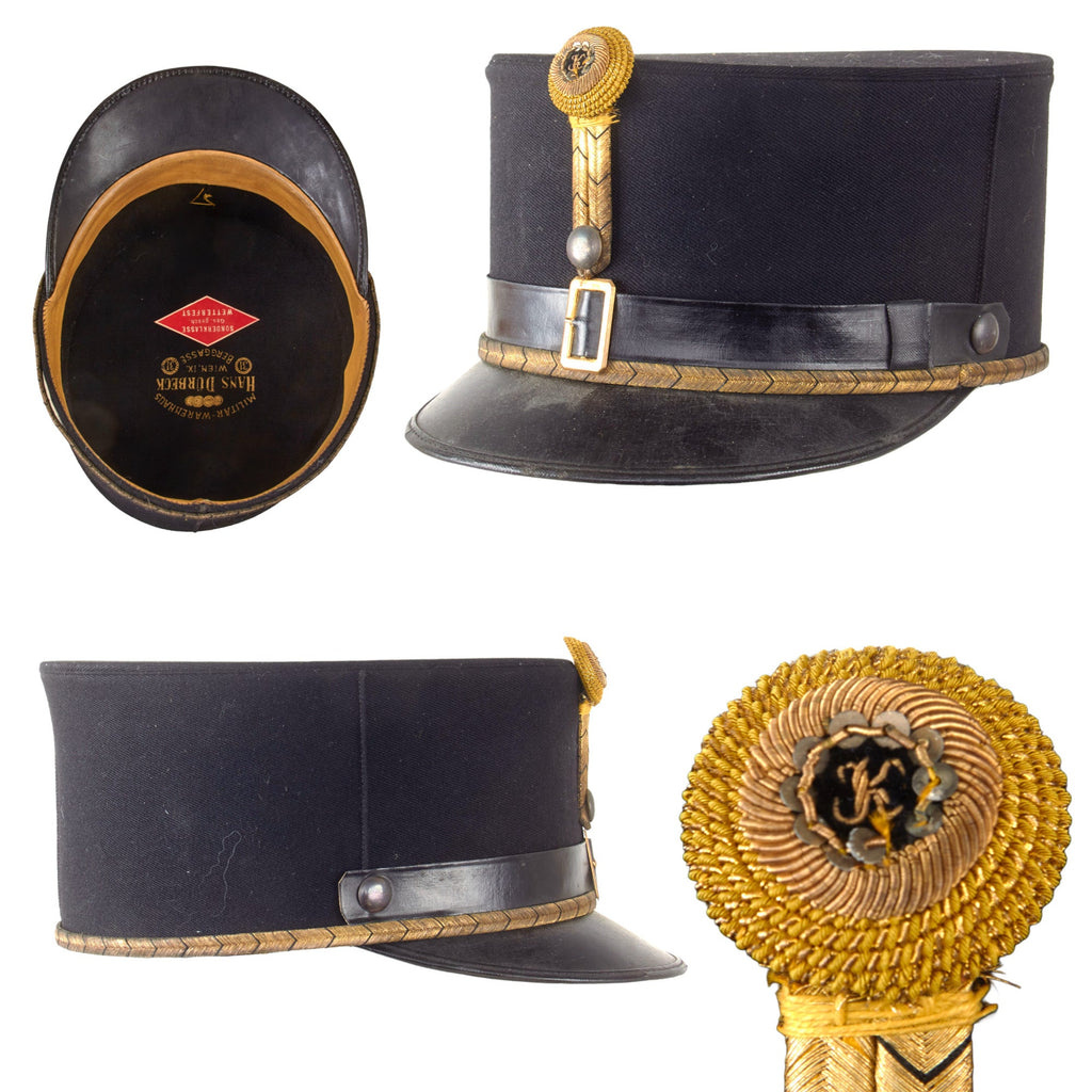 Original WWI Austro-Hungarian Officer Kepi With “Kaiser Karl” K Bullion Cockade Original Items