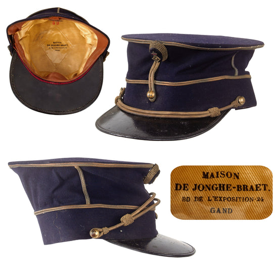 Original Belgian Pre-WWI Officer’s Kepi with Cockade by Maison de Jonghe-Braet of Gand - Size 59 Original Items