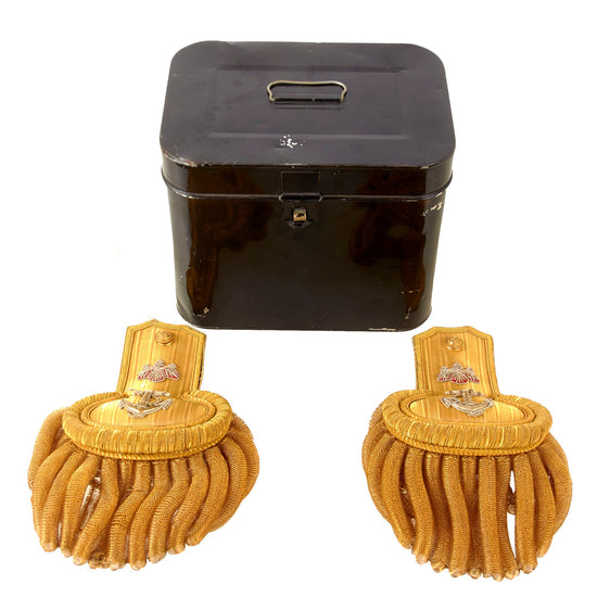 Original Imperial Japanese WWII Navy Officer’s Dress Epaulettes Shoulder Boards in Original Transit Case Original Items
