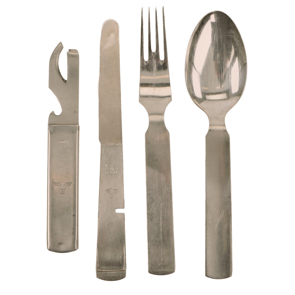 DRAFT Original German WWII Mess Kit Utensil Set Dated 1941 - Steel and Stainless Steel (Copy) Original Items