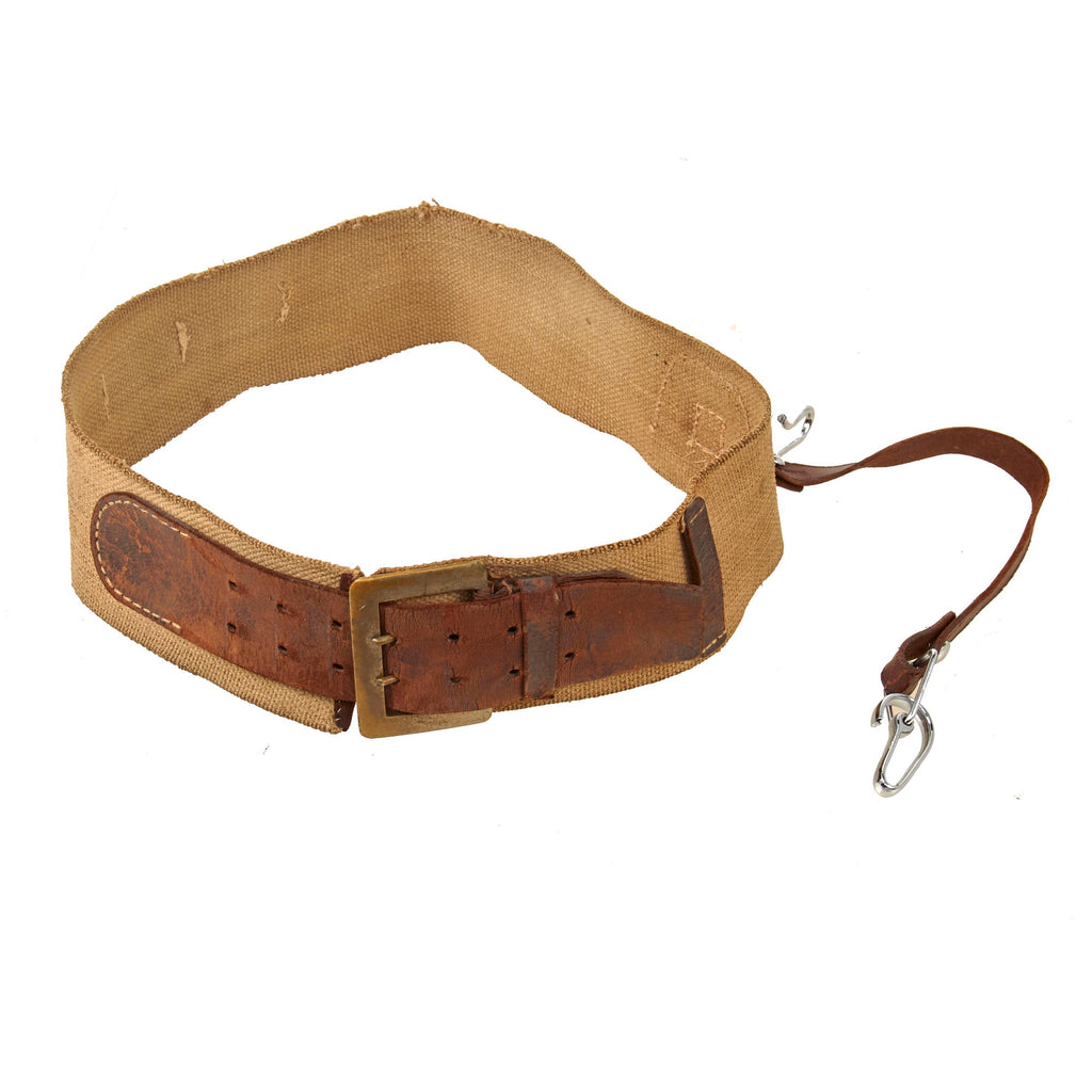 Original Japanese WWII Army Officer’s Web Belt with Saber Chape & Nickeled Hardware Original Items