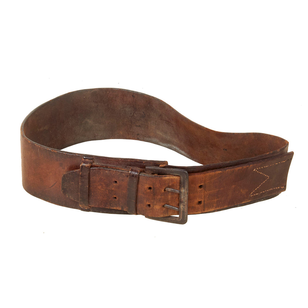 Original Japanese WWII Army Officer’s Belt with All Leather Construction and Buckle - Rare Original Items