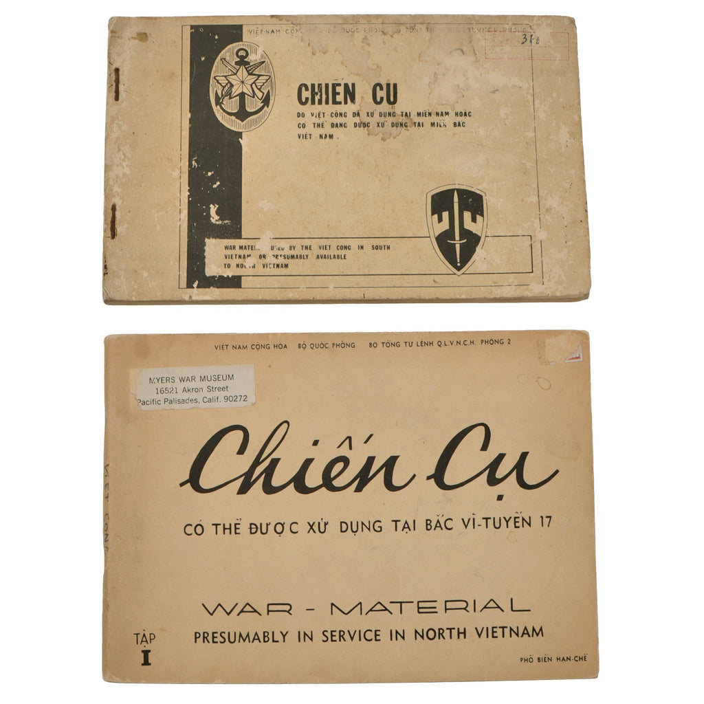 Original South Vietnamese & U.S. Vietnam War Enemy Weapon Familiarization Guides - Lot of 2 Original Items