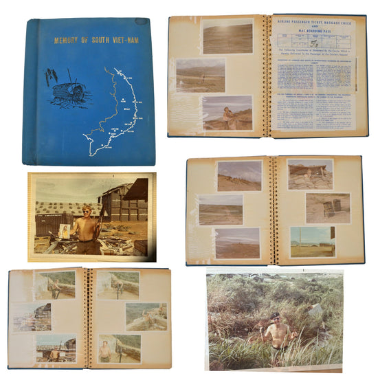 Original U.S. Vietnam War Echo Company 506th Infantry Regiment 101st Airborne Photo Album - Camp Eagle - Made in Japan - 54 Photos Total Original Items
