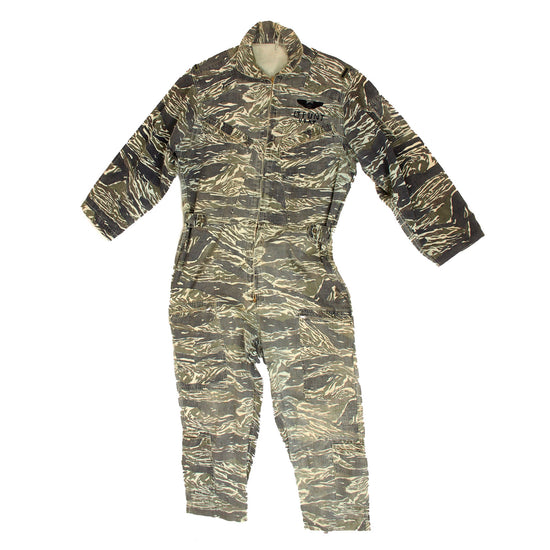 Original Rare Vietnam War Pilot’s Japanese-Made Tigerstripe Flight Suit with Embroidered Pilot’s Wings & Lieutenant Bars - Lt. Funt U.S.A.F. Original Items