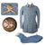 Original French WWI Armored Tanker Lieutenant Officer’s Horizon Blue Wool Uniform Set with Stitched Armor Badge & Replaced Collar Tabs Original Items