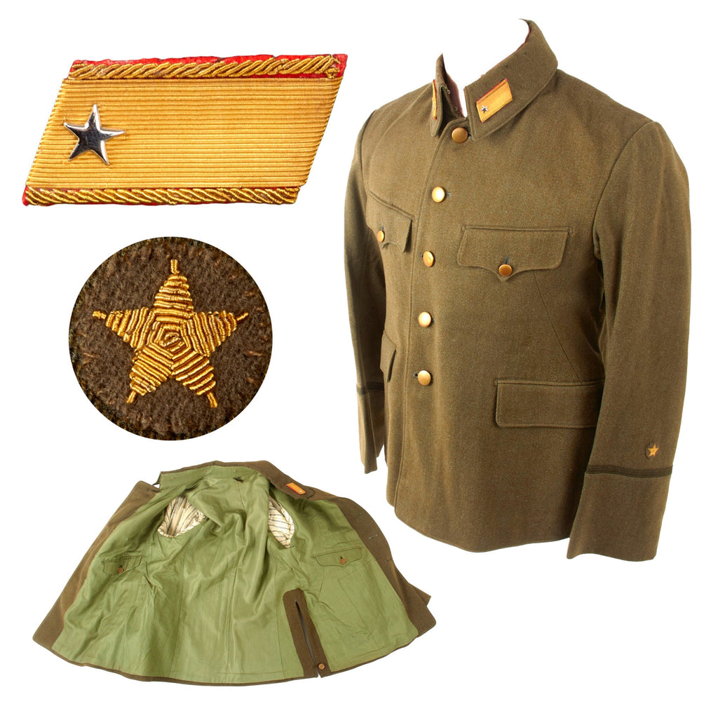 Original Japan WWII Imperial Japanese Army Major General Officer Service Tunic With Maj. Gen. Collar Tabs & Bullion Cuff Stars Original Items