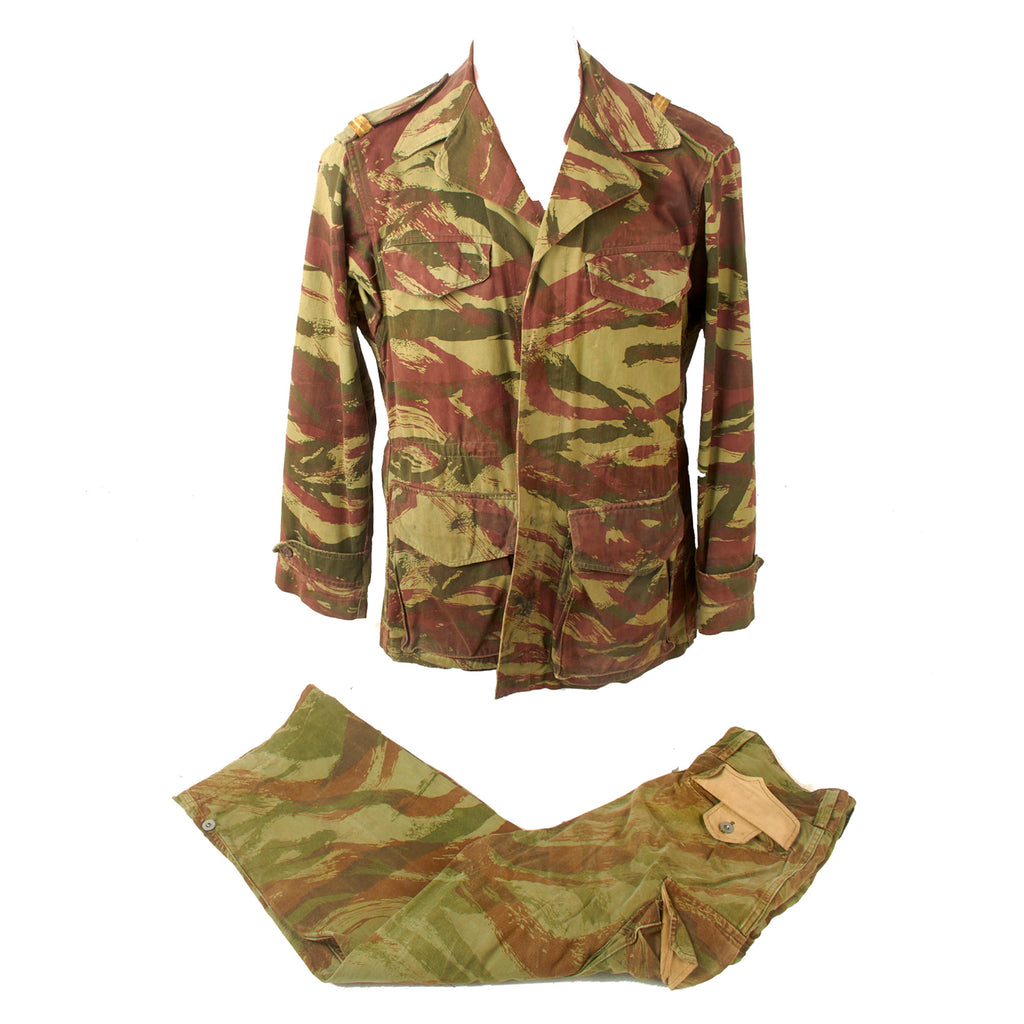 Original French First Indochina War Era M-1947 Pattern “Lizard” Camouflage Jacket & Trousers Original Items