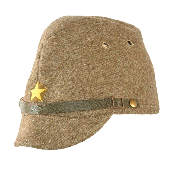 Original Japanese WWII Imperial Japanese Army Enlisted Men's Wool Forage Cap with Late War BEVO Star - Unissued NOS Original Items