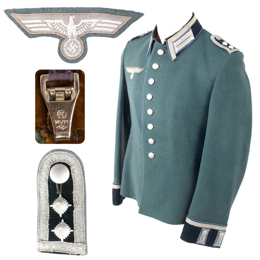 Original German WWII Heer Army Transport and Supply Troop Oberfeldwebel NCO M35 Waffenrock Dress Tunic Original Items
