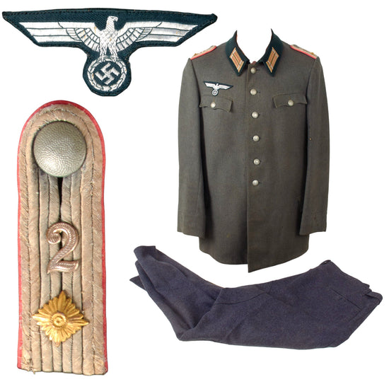 Original German WWII Heer Army 2nd Panzer Armored Hauptmann Officer Reichswehr Pattern Field Uniform Tunic with Breeches Original Items