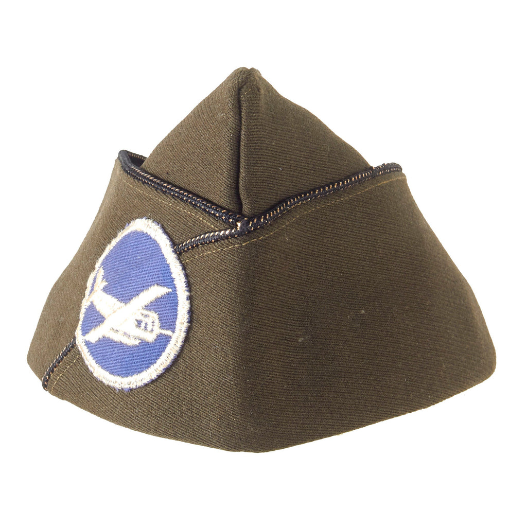 Original U.S. WWII Airborne Officer’s Garrison Cap with Officer’s Piping & Glider Infantry Patch Original Items