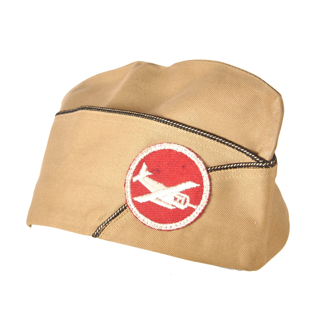 Original U.S. WWII Glider Field Artillery Officer’s Garrison Cap with Officer’s Piping & Glider Artillery Patch - Size 7 ¼