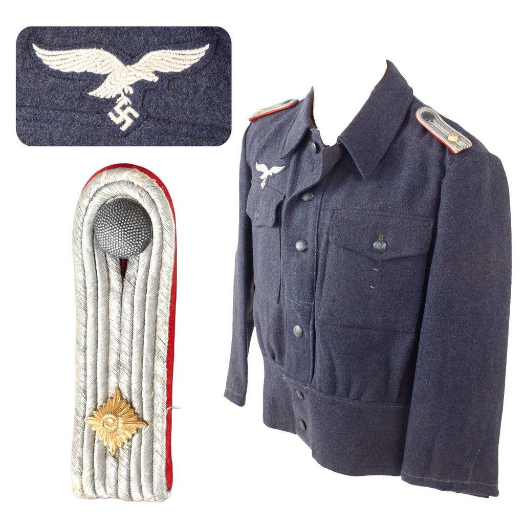 Original German WWII Luftwaffe Flak Artillery Oberleutnant Officer Private Purchase M44 Type Uniform Tunic Original Items