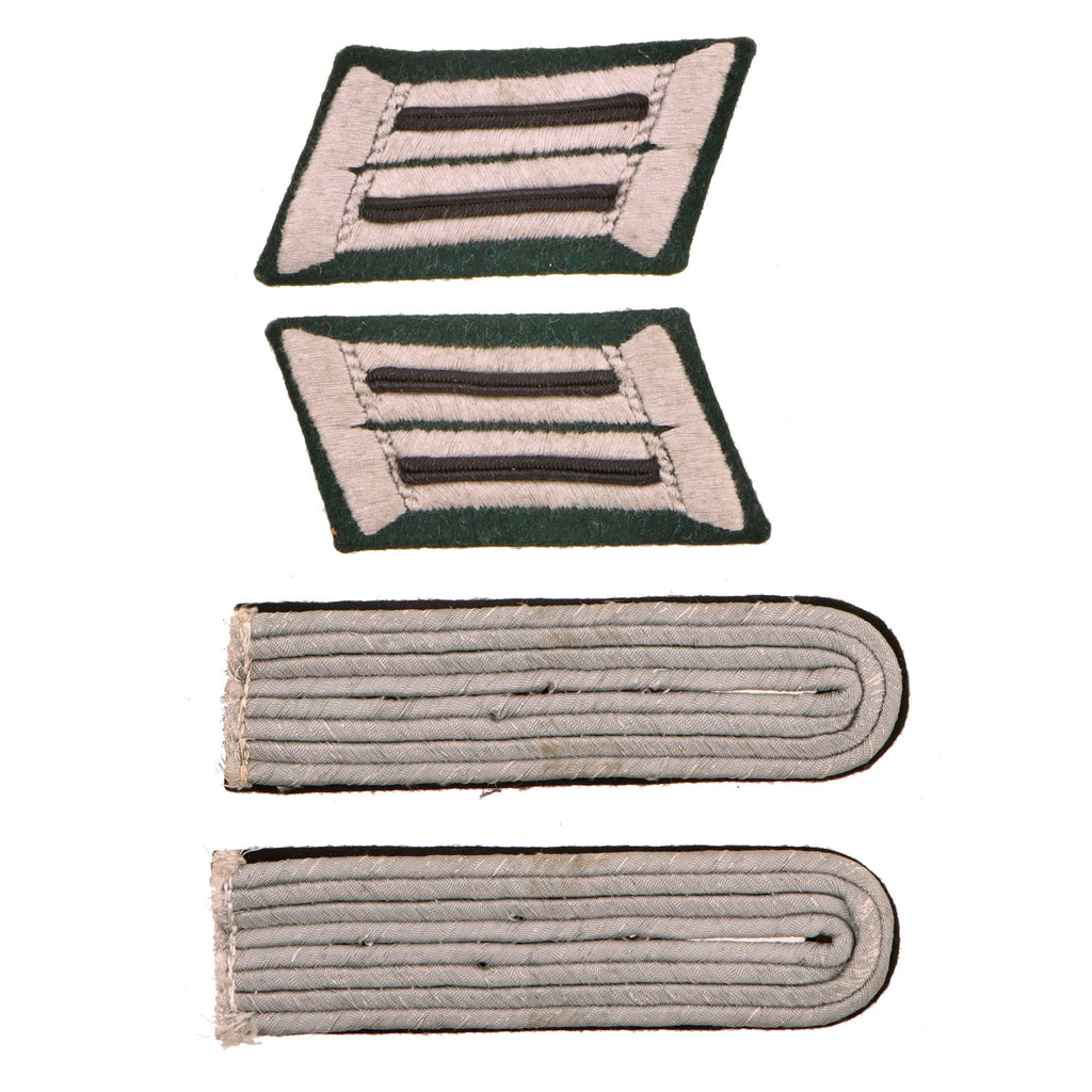 Original German WWII Heer Pioneer Combat Engineer Leutnant Officer Insignia Set, Collar Tabs and Shoulder Boards