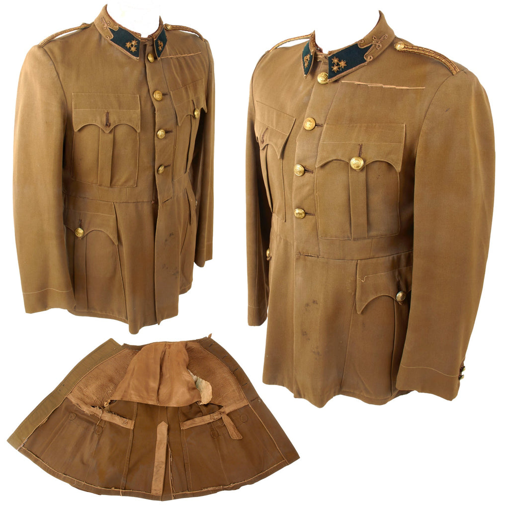 Original Hungarian WWII Officer’s Uniform with Bullion Collar Insignia - Rare Original Items